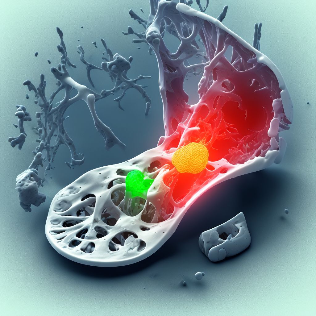 Nondisplaced avulsion fracture of tuberosity of right calcaneus, subsequent encounter for fracture with malunion digital illustration