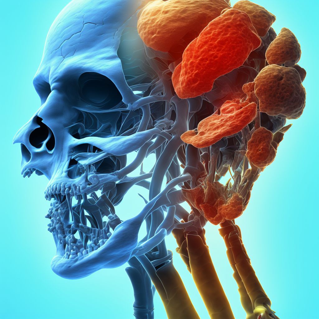 Displaced other fracture of tuberosity of right calcaneus, sequela digital illustration