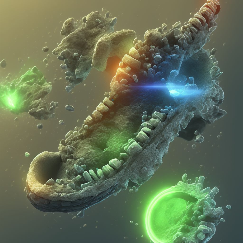 Displaced other extraarticular fracture of left calcaneus, sequela digital illustration