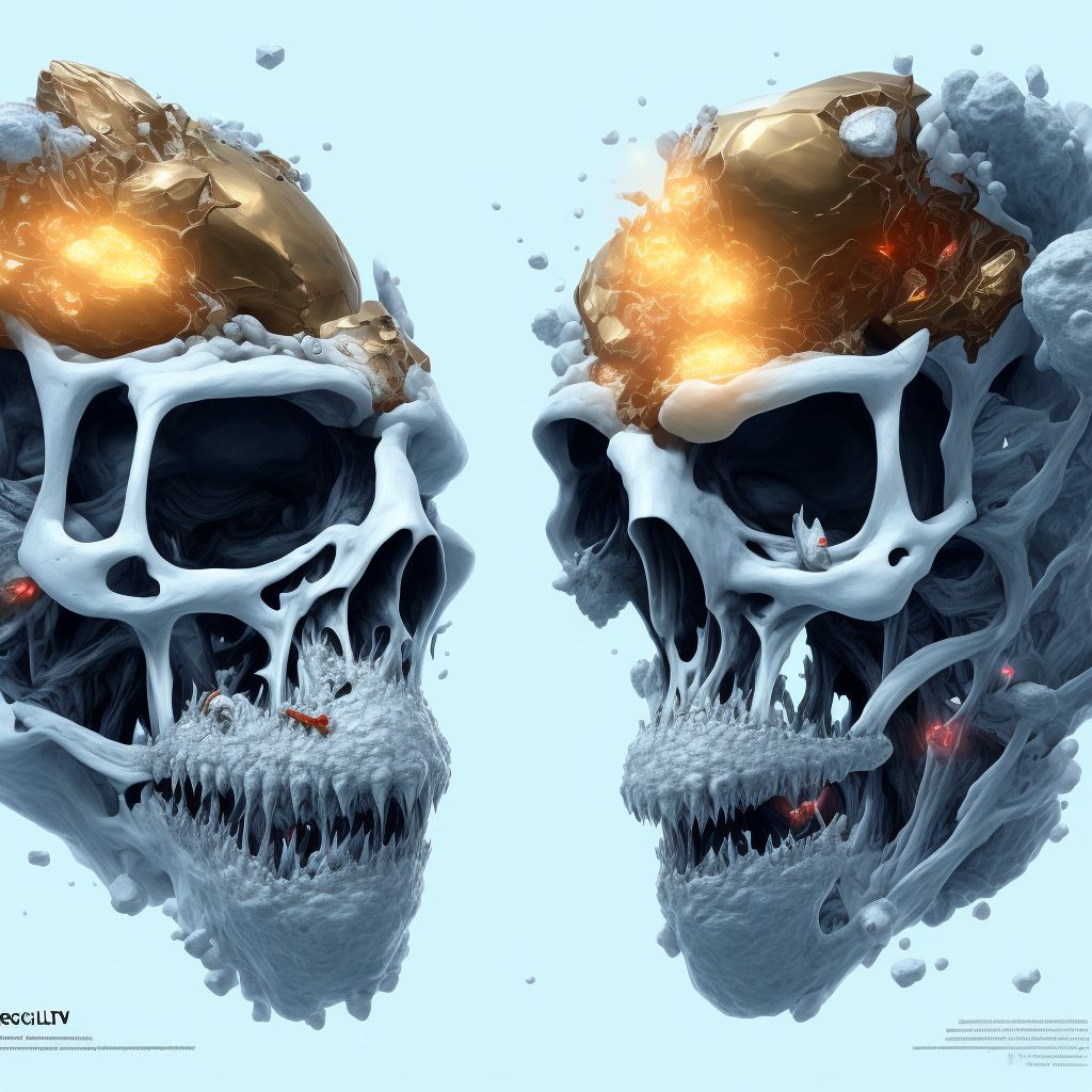 Displaced fracture of neck of left talus, subsequent encounter for fracture with malunion digital illustration