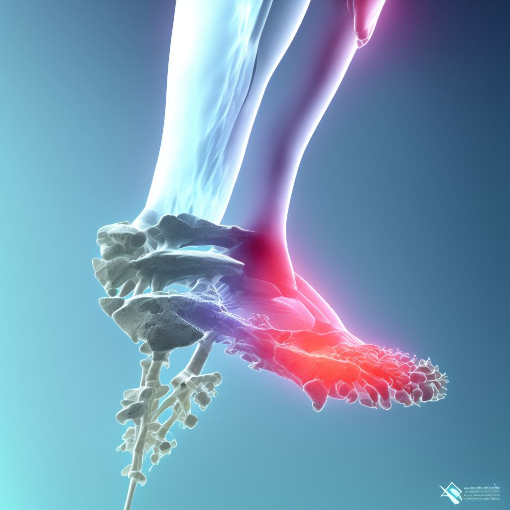 Fracture of unspecified tarsal bone(s) of right foot, sequela digital illustration