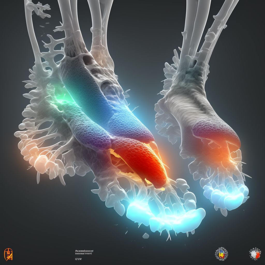 Fracture of unspecified tarsal bone(s) of unspecified foot, subsequent encounter for fracture with malunion digital illustration