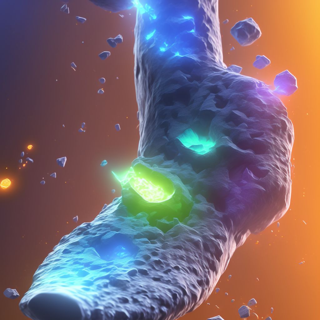 Displaced fracture of intermediate cuneiform of right foot, subsequent encounter for fracture with malunion digital illustration