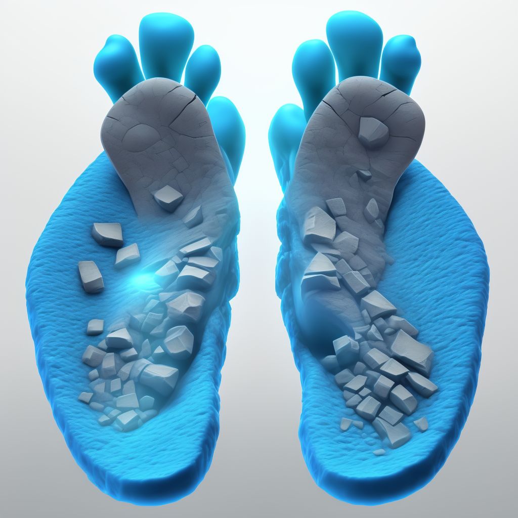 Displaced fracture of medial cuneiform of left foot, sequela digital illustration