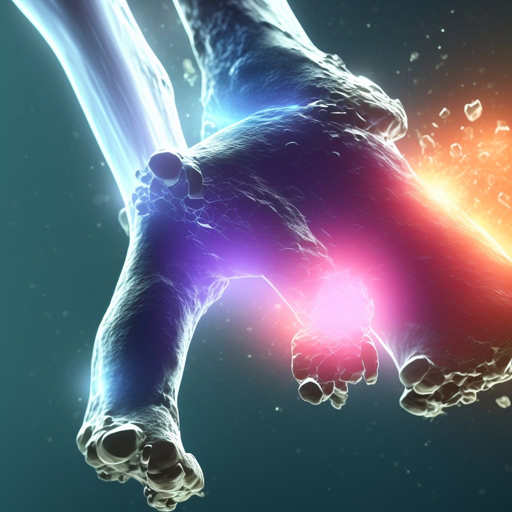 Displaced fracture of navicular [scaphoid] of right foot, subsequent encounter for fracture with nonunion digital illustration