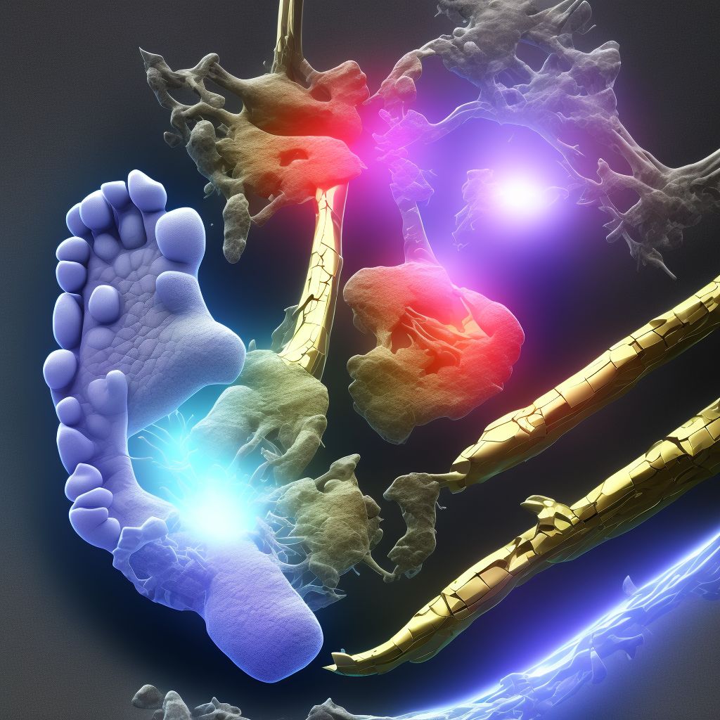 Displaced fracture of navicular [scaphoid] of unspecified foot, subsequent encounter for fracture with nonunion digital illustration