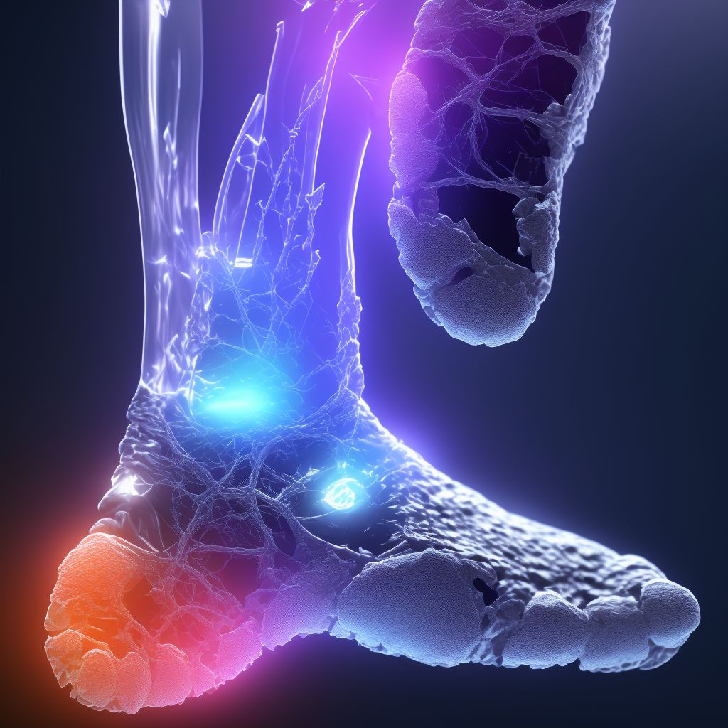 Nondisplaced fracture of navicular [scaphoid] of left foot, subsequent encounter for fracture with routine healing digital illustration