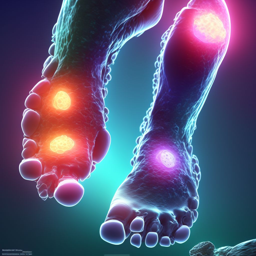 Nondisplaced fracture of navicular [scaphoid] of left foot, subsequent encounter for fracture with malunion digital illustration