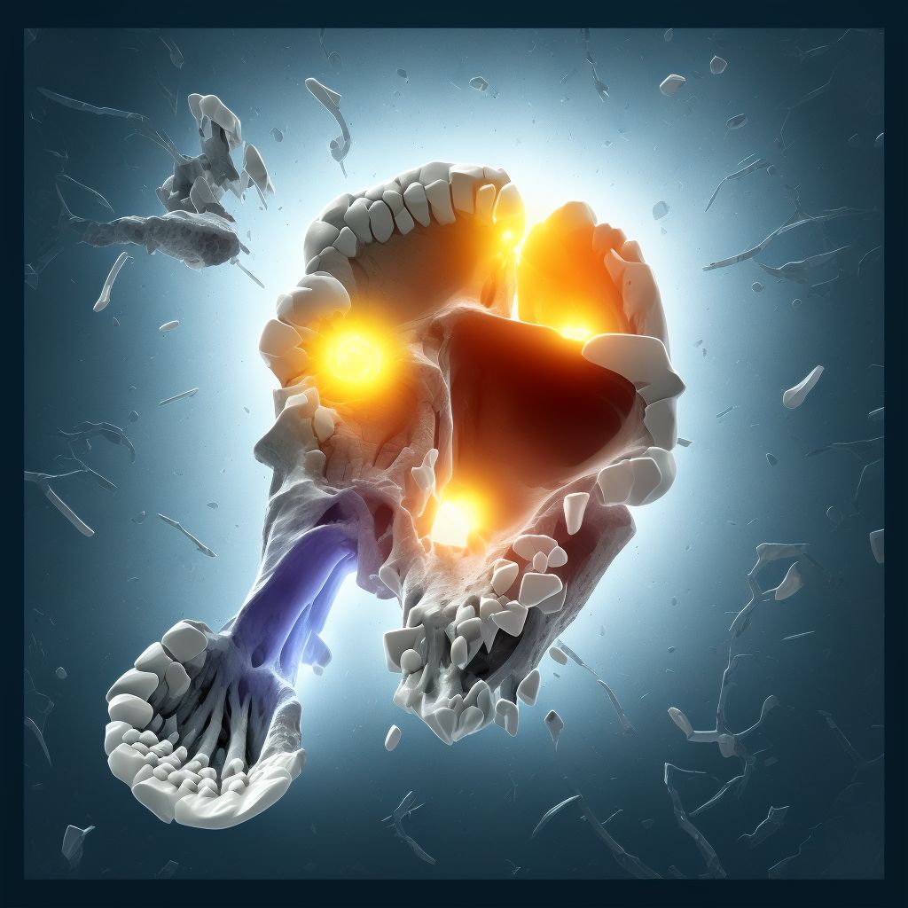 Fracture of unspecified metatarsal bone(s), right foot, initial encounter for closed fracture digital illustration