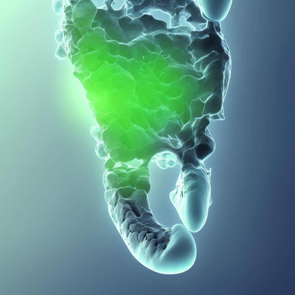 Nondisplaced fracture of first metatarsal bone, unspecified foot, sequela digital illustration