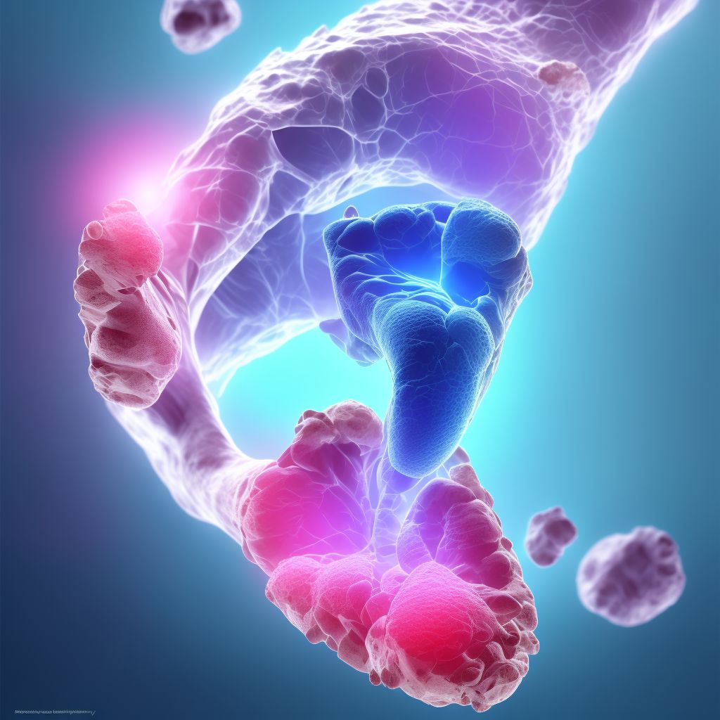 Displaced fracture of second metatarsal bone, unspecified foot, subsequent encounter for fracture with routine healing digital illustration