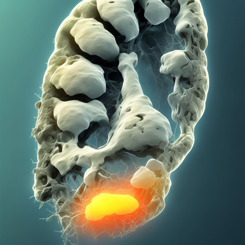 Displaced fracture of second metatarsal bone, unspecified foot, sequela digital illustration