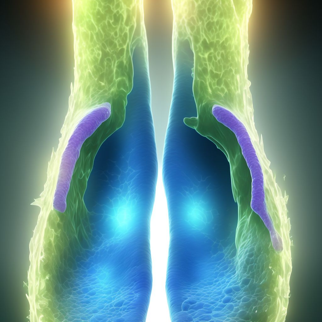 Nondisplaced fracture of second metatarsal bone, right foot, sequela digital illustration