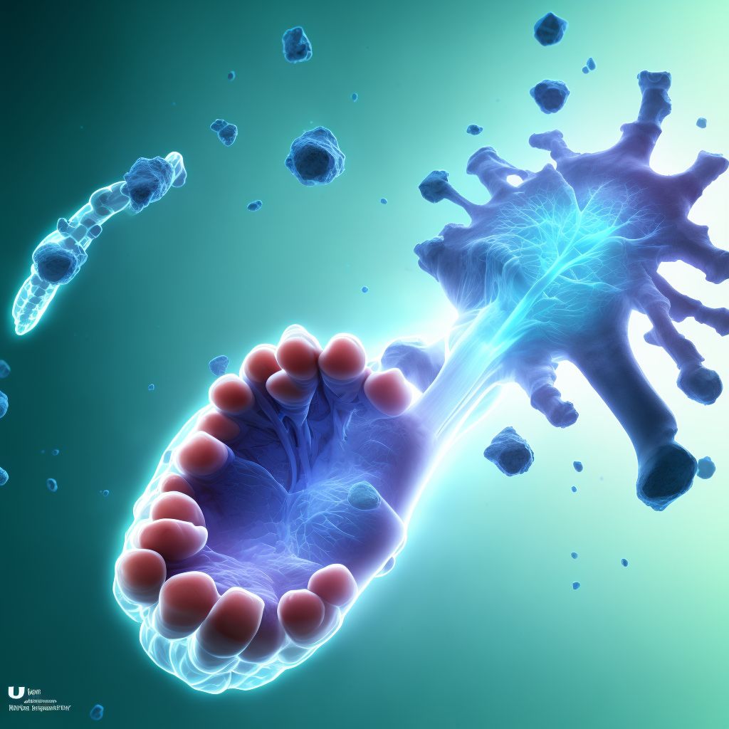 Nondisplaced fracture of second metatarsal bone, unspecified foot, subsequent encounter for fracture with malunion digital illustration