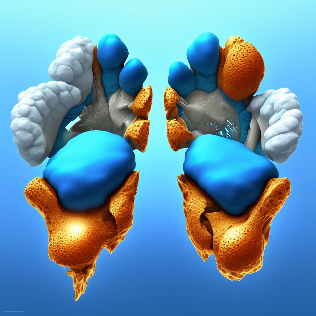 Nondisplaced fracture of second metatarsal bone, unspecified foot, sequela digital illustration