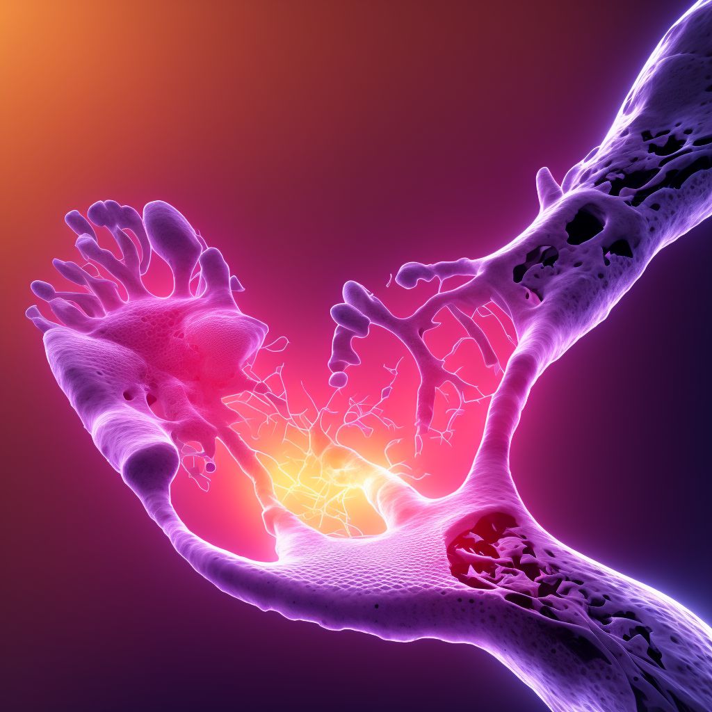 Displaced fracture of third metatarsal bone, right foot, subsequent encounter for fracture with malunion digital illustration