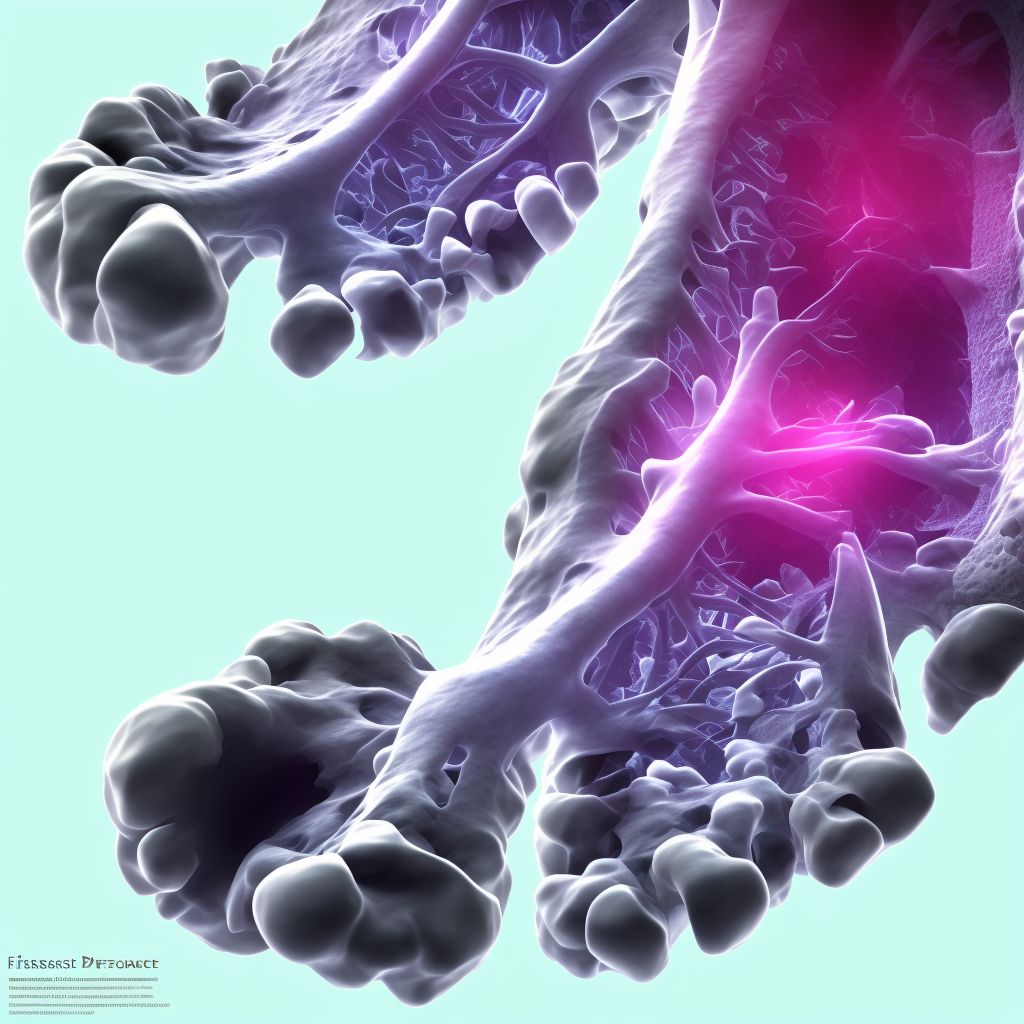 Displaced fracture of third metatarsal bone, right foot, sequela digital illustration