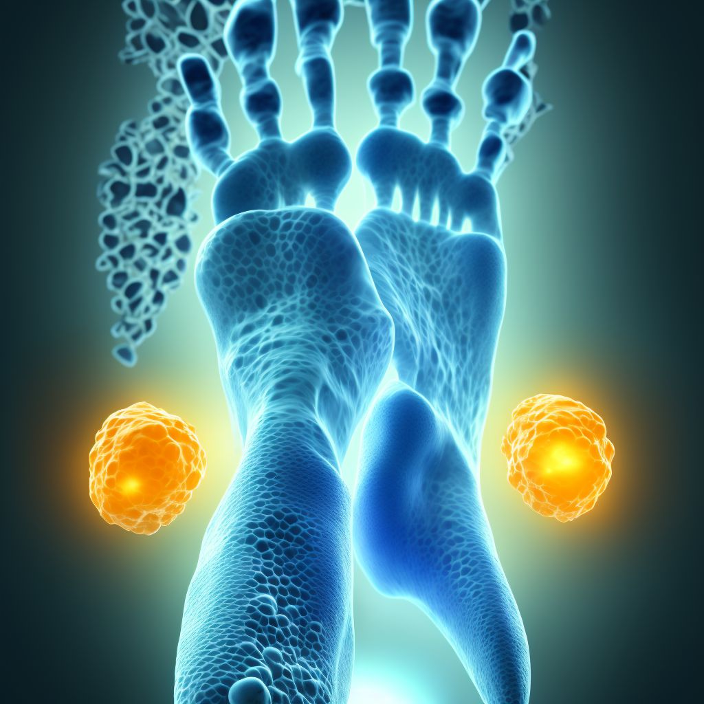 Displaced fracture of third metatarsal bone, left foot, initial encounter for closed fracture digital illustration