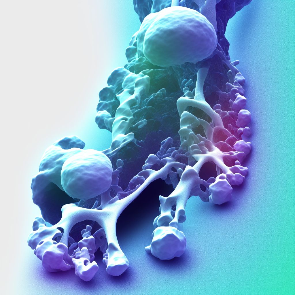 Displaced fracture of third metatarsal bone, left foot, sequela digital illustration