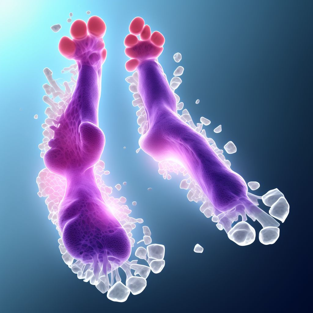 Displaced fracture of third metatarsal bone, unspecified foot, sequela digital illustration