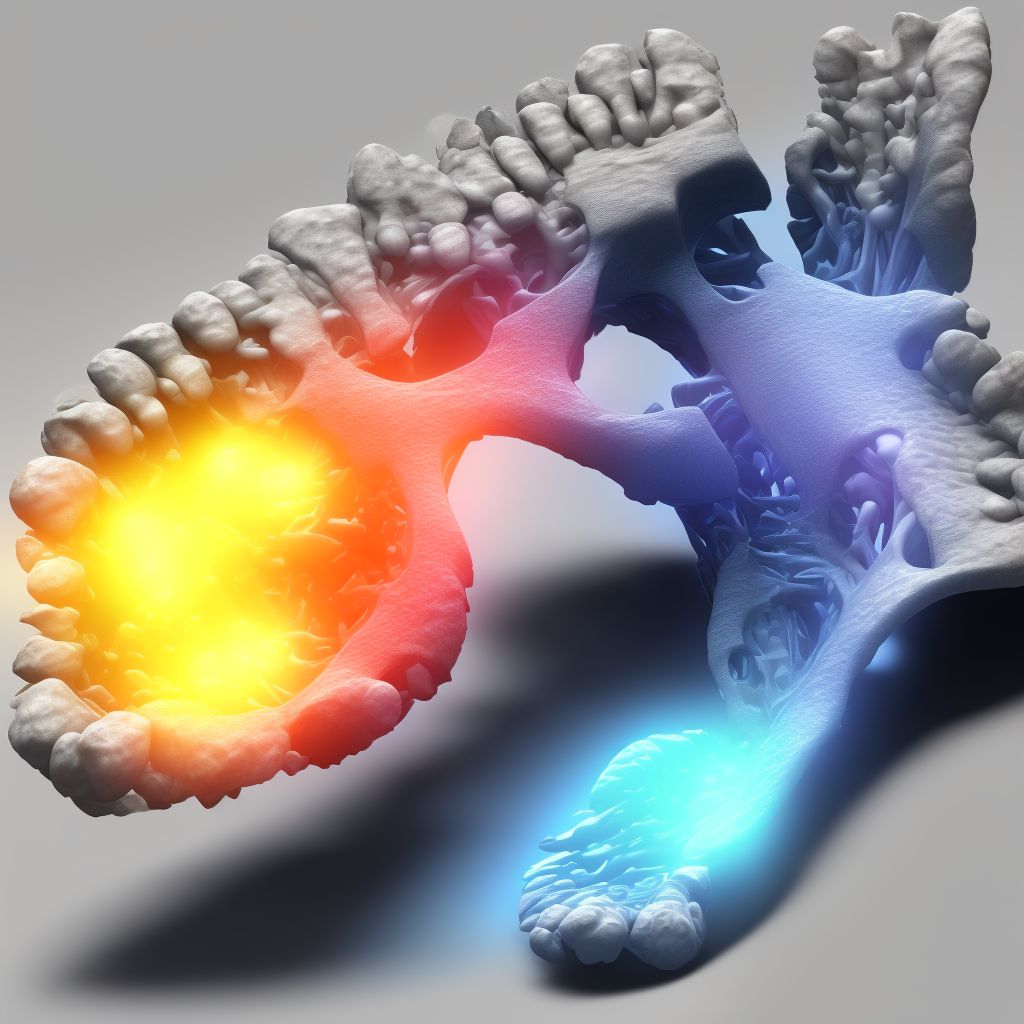 Nondisplaced fracture of third metatarsal bone, left foot, subsequent encounter for fracture with routine healing digital illustration