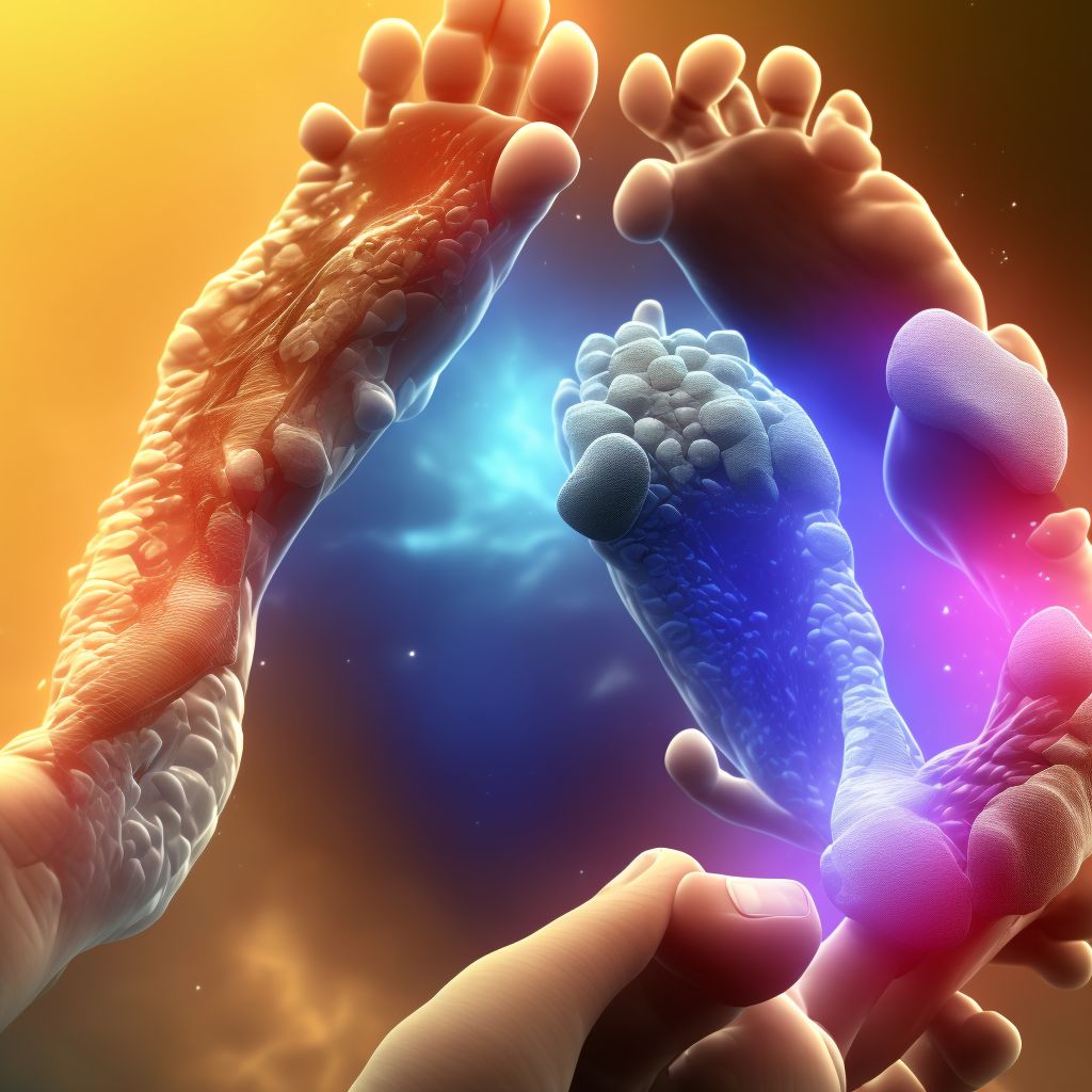 Displaced fracture of fourth metatarsal bone, right foot, subsequent encounter for fracture with routine healing digital illustration