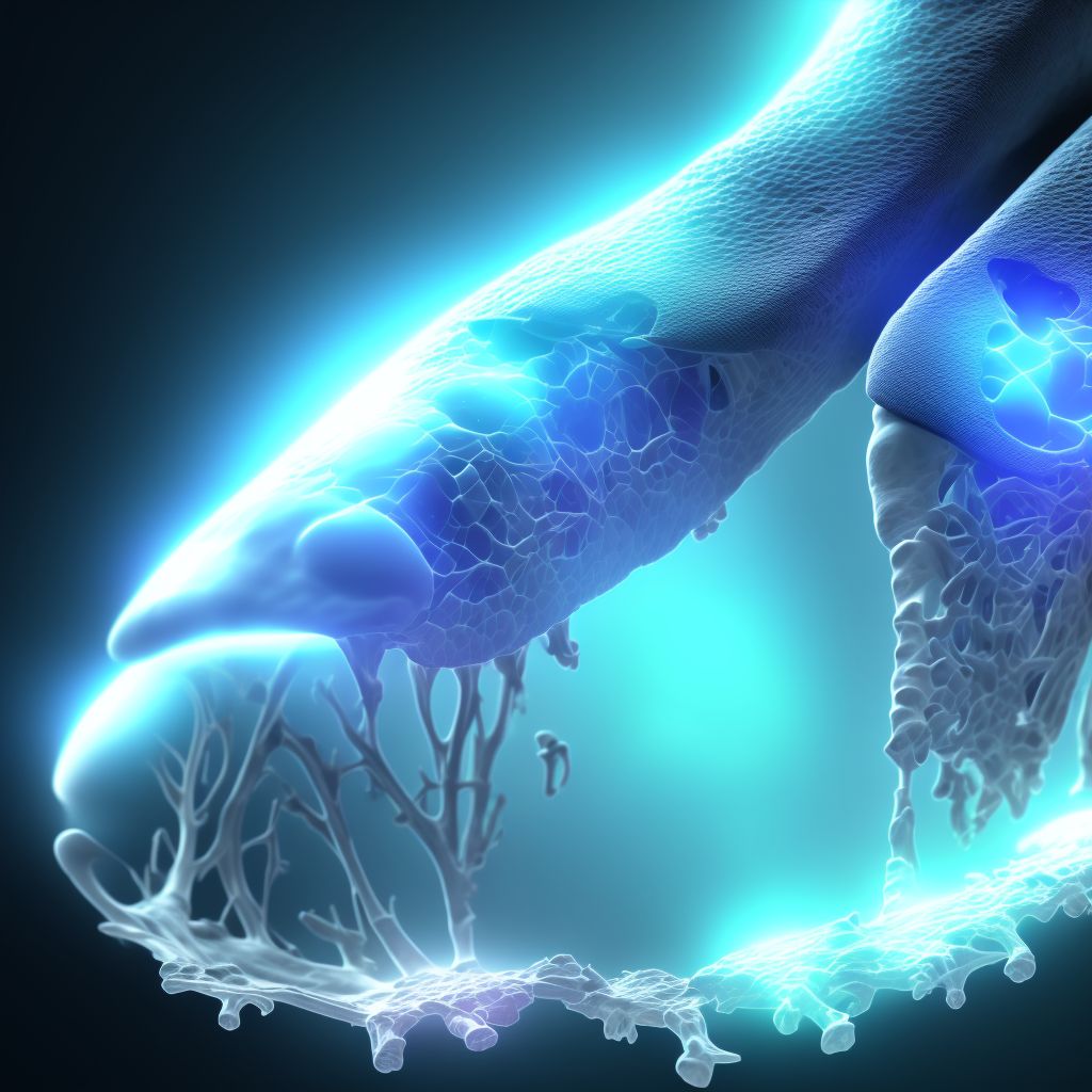 Nondisplaced fracture of fourth metatarsal bone, left foot, initial encounter for closed fracture digital illustration