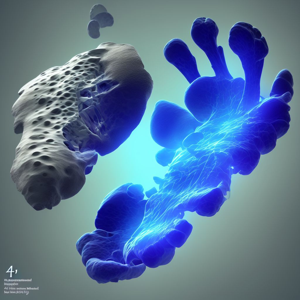 Nondisplaced fracture of fourth metatarsal bone, left foot, subsequent encounter for fracture with nonunion digital illustration