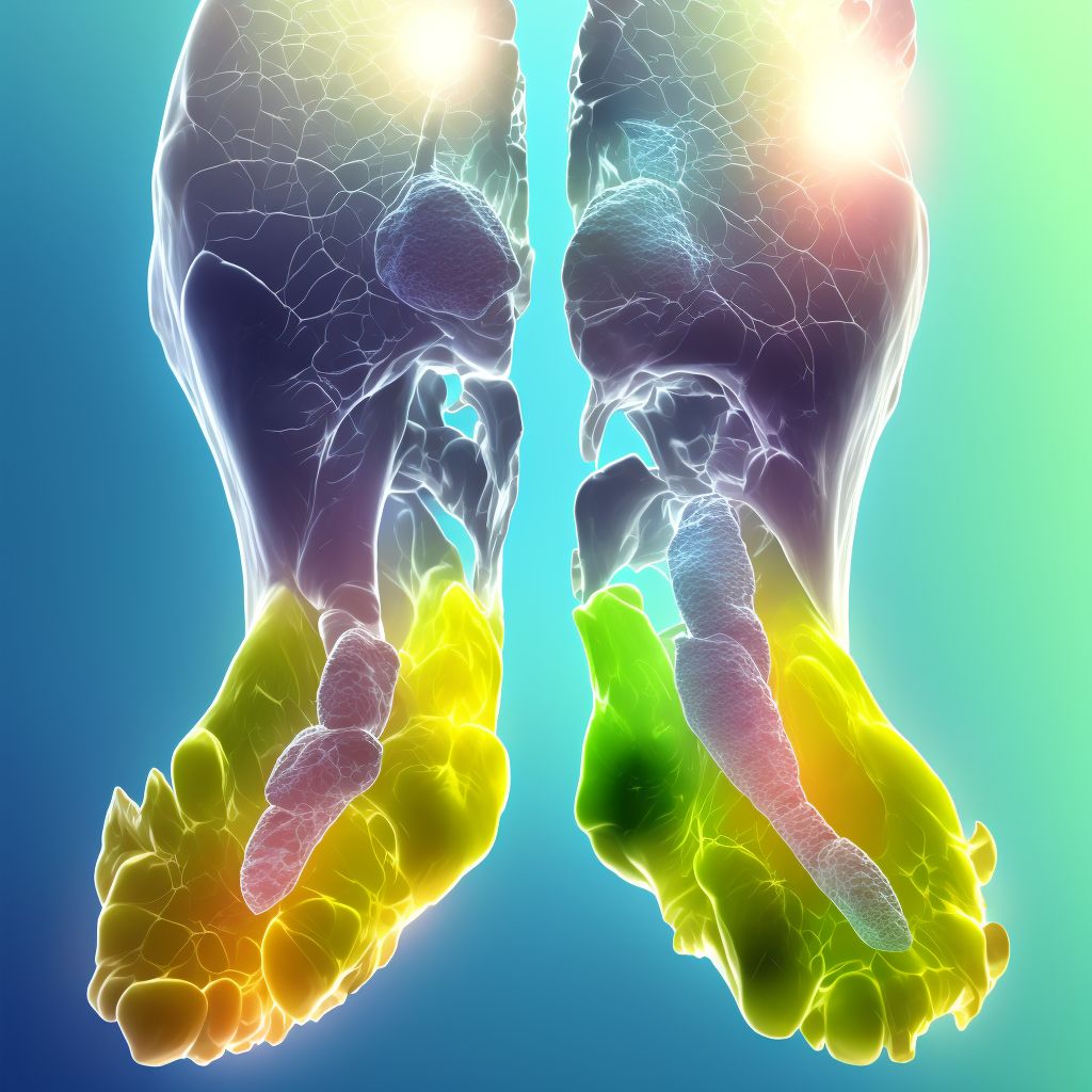 Nondisplaced fracture of fourth metatarsal bone, unspecified foot, subsequent encounter for fracture with nonunion digital illustration