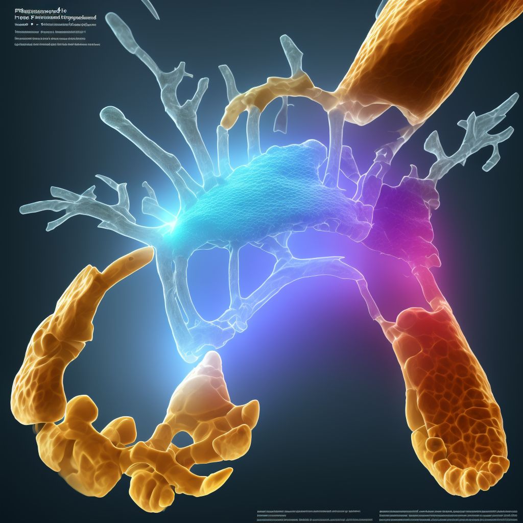 Nondisplaced fracture of fourth metatarsal bone, unspecified foot, sequela digital illustration