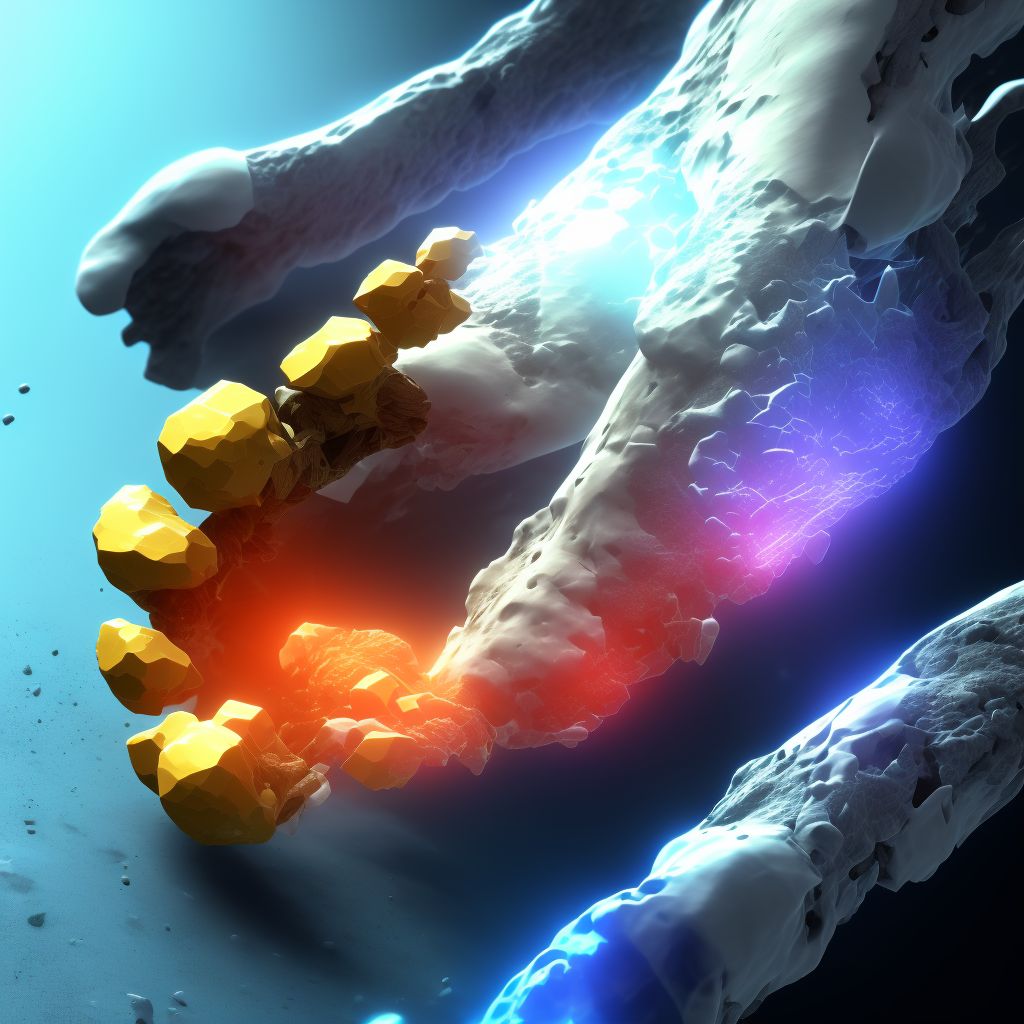 Displaced fracture of fifth metatarsal bone, unspecified foot, subsequent encounter for fracture with malunion digital illustration