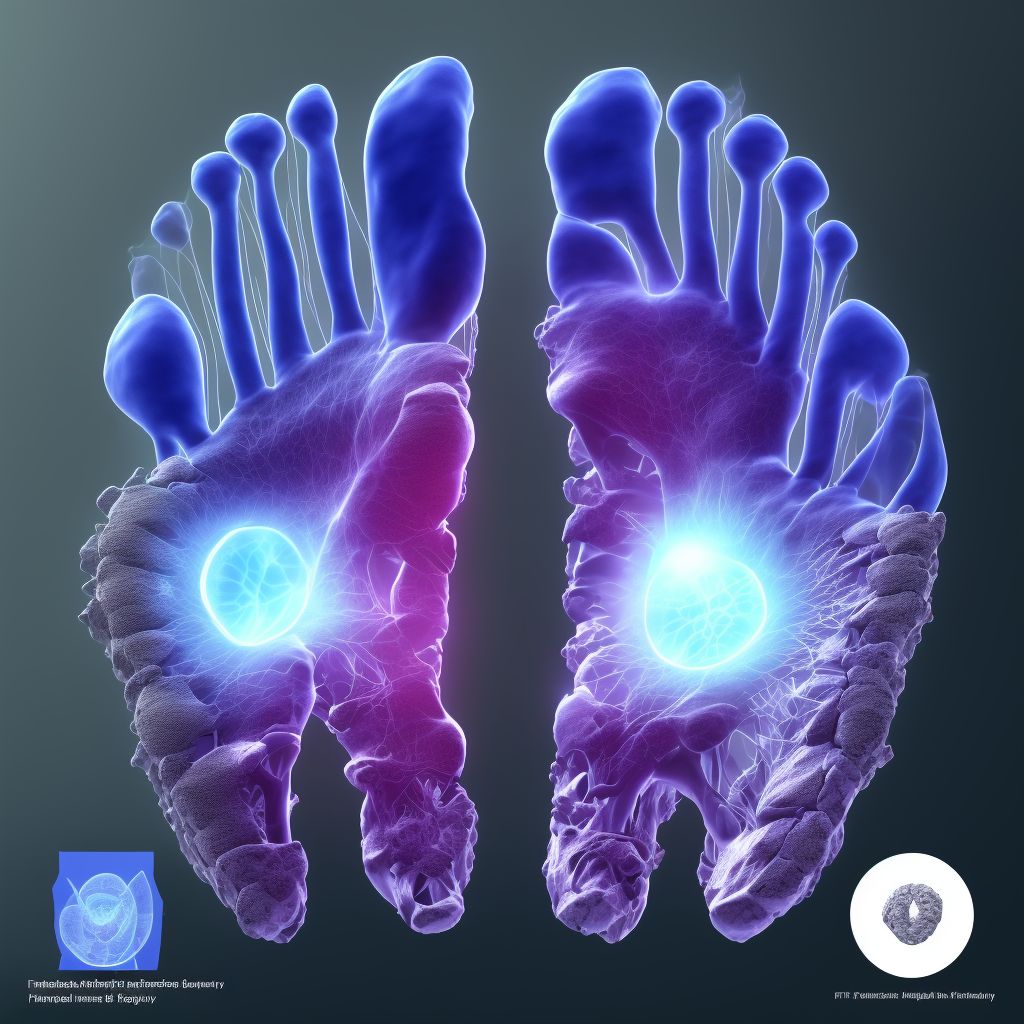 Nondisplaced fracture of fifth metatarsal bone, right foot, sequela digital illustration