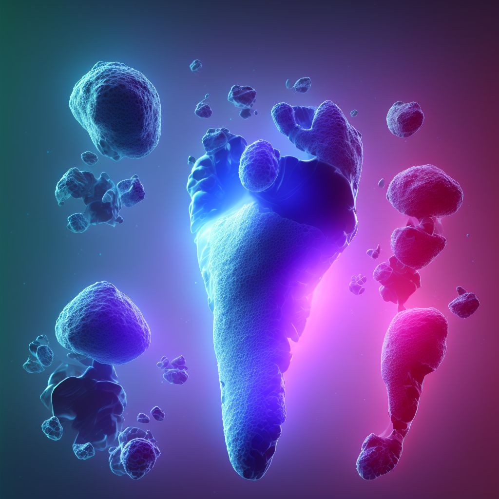 Nondisplaced fracture of fifth metatarsal bone, unspecified foot, subsequent encounter for fracture with delayed healing digital illustration