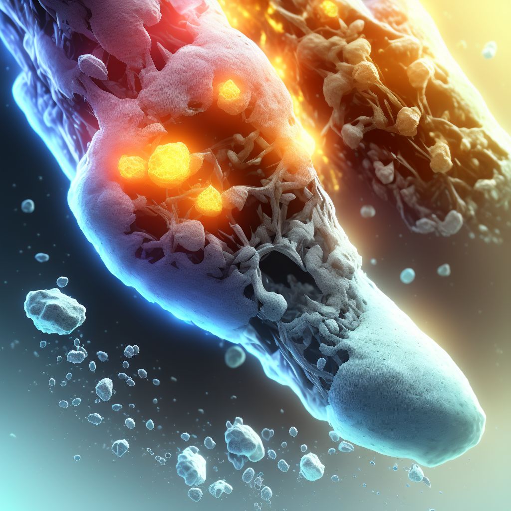 Displaced unspecified fracture of unspecified great toe, subsequent encounter for fracture with malunion digital illustration