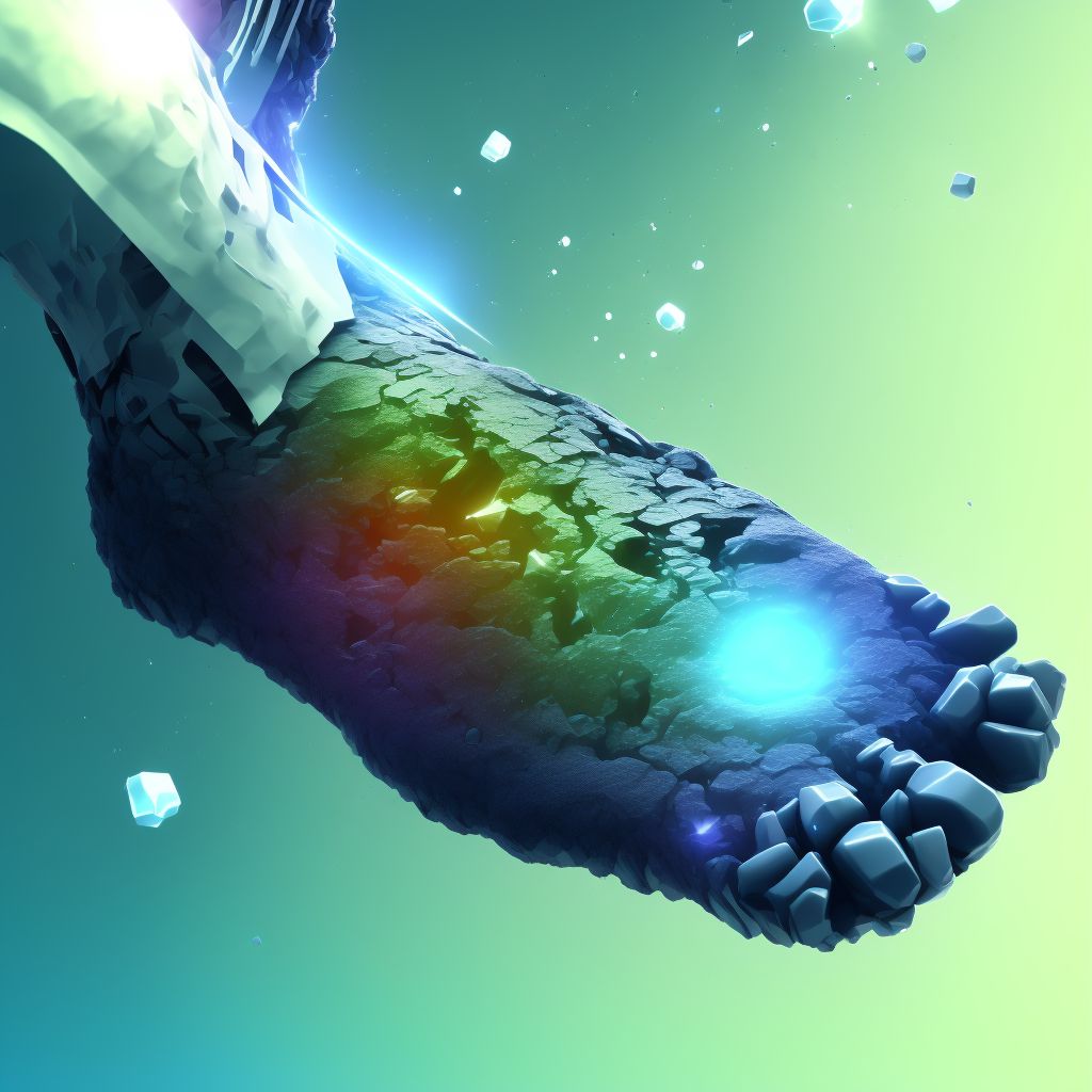 Other fracture of unspecified foot, initial encounter for open fracture digital illustration