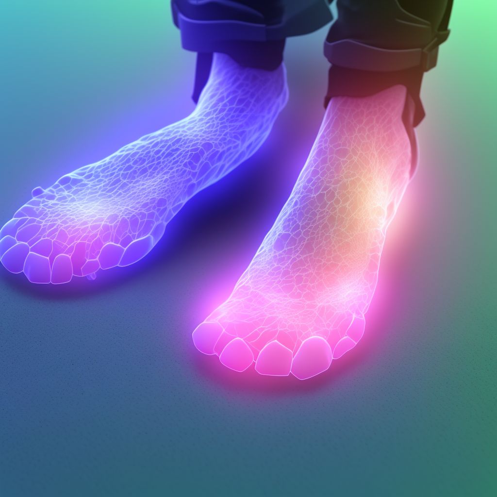 Unspecified fracture of left toe(s), sequela digital illustration