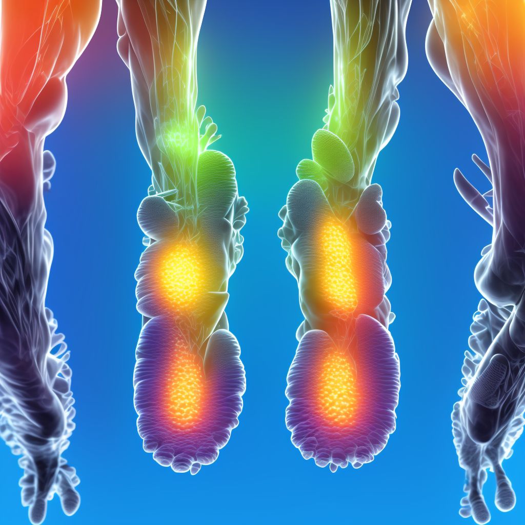 Subluxation of tarsal joint of right foot, sequela digital illustration