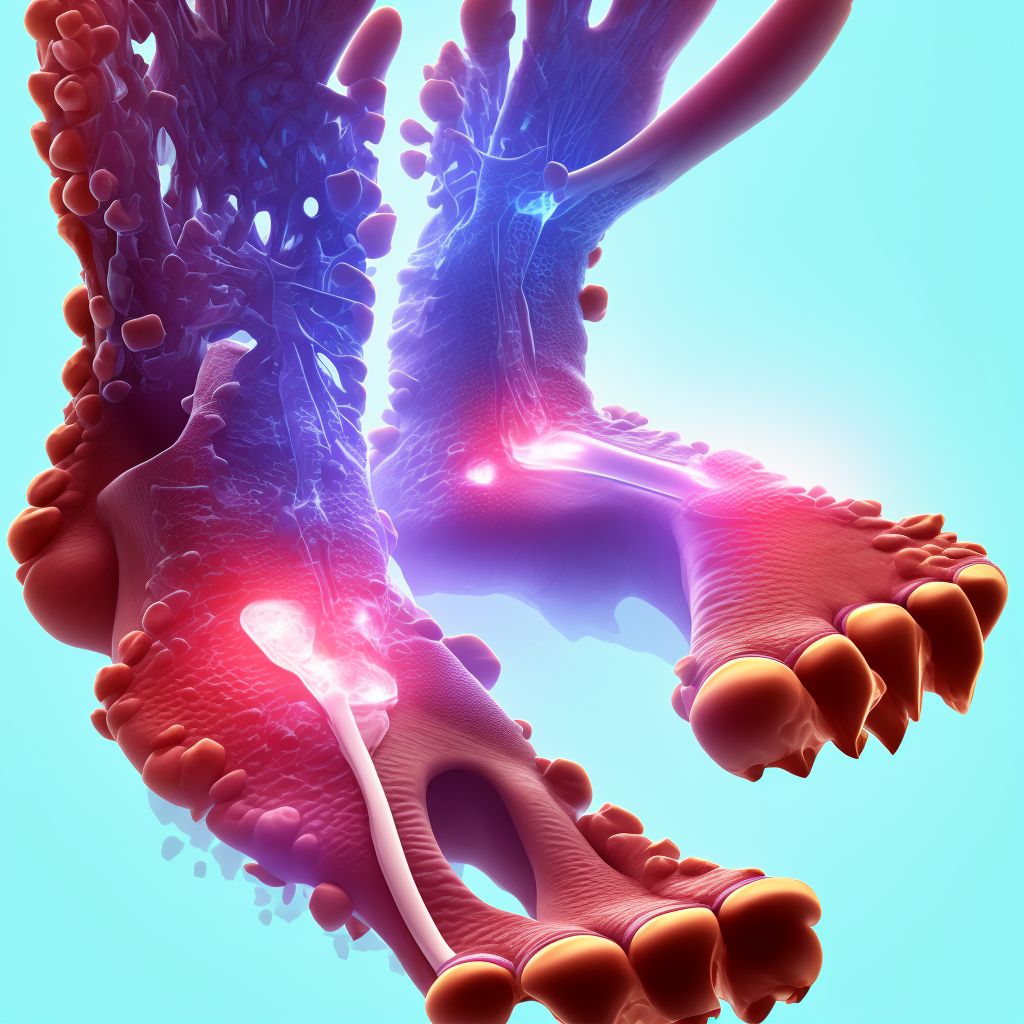 Dislocation of tarsal joint of right foot, subsequent encounter digital illustration