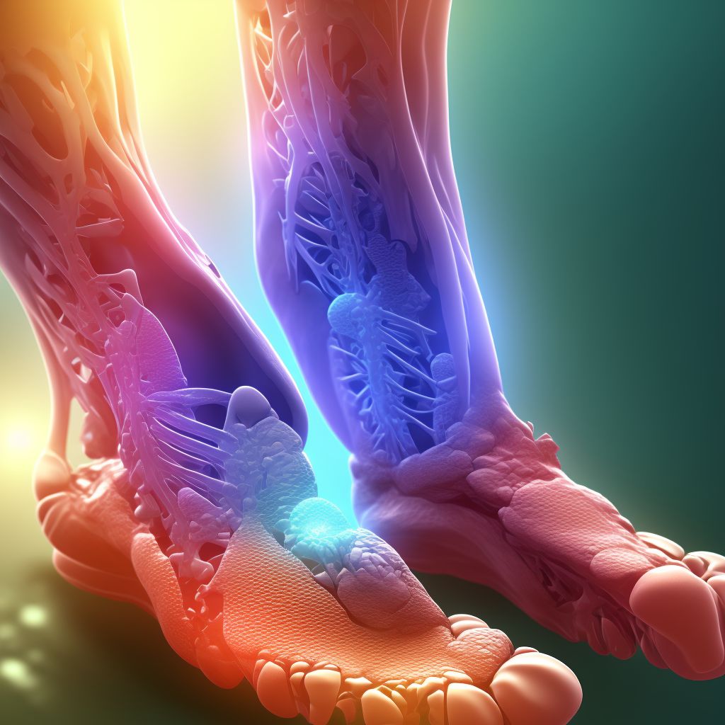 Dislocation of tarsal joint of right foot, sequela digital illustration