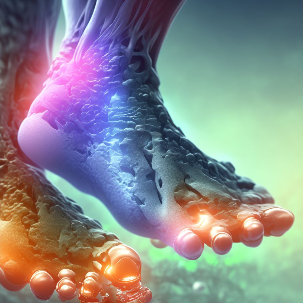 Dislocation of tarsal joint of left foot, sequela digital illustration