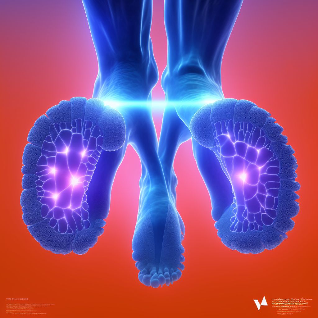 Subluxation of tarsometatarsal joint of right foot, initial encounter digital illustration