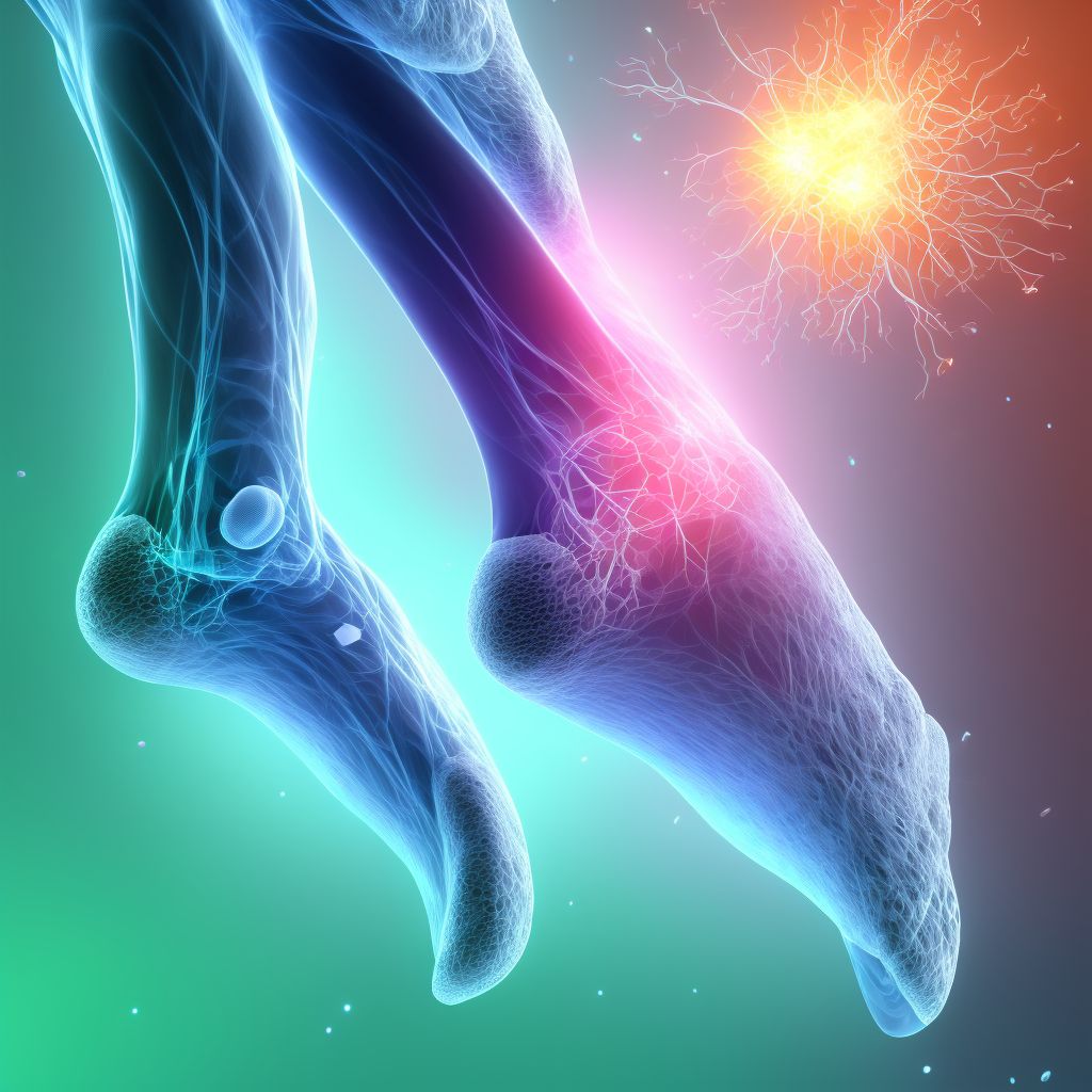 Sprain of calcaneofibular ligament of right ankle, initial encounter digital illustration