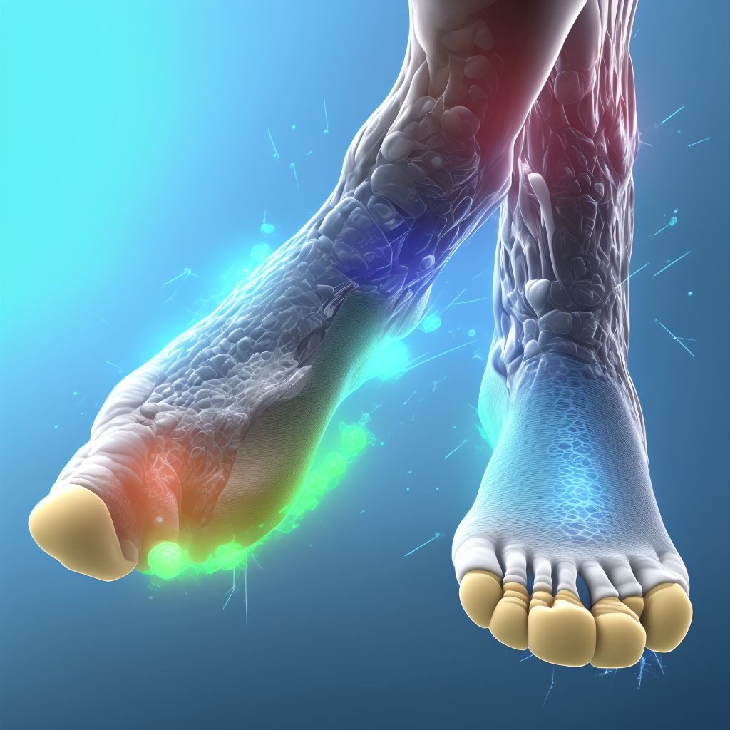 Sprain of calcaneofibular ligament of right ankle, sequela digital illustration