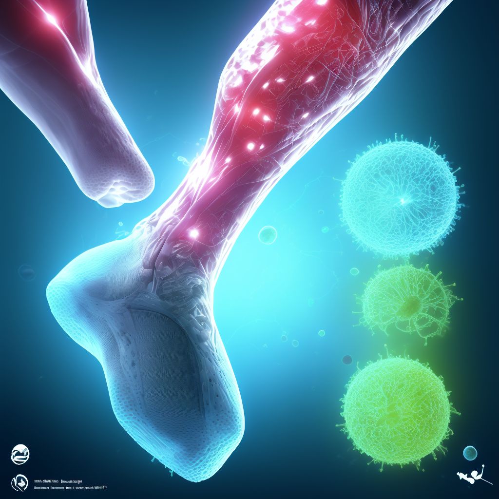 Sprain of tibiofibular ligament of right ankle, sequela digital illustration