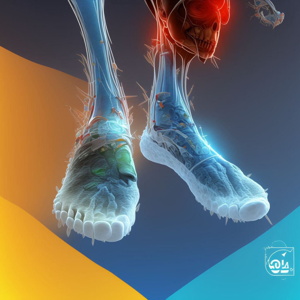 Sprain of tibiofibular ligament of left ankle, sequela digital illustration