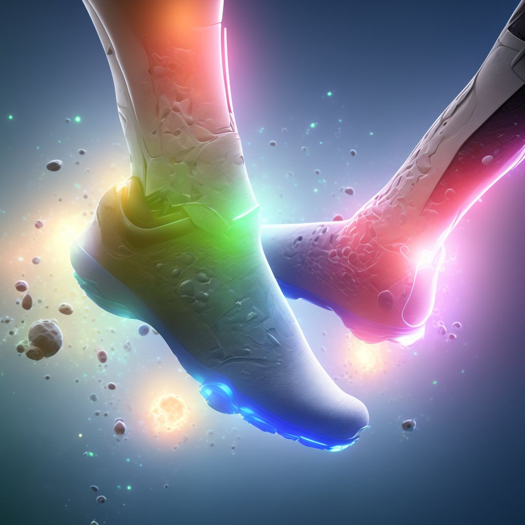 Sprain of tibiofibular ligament of unspecified ankle, sequela digital illustration