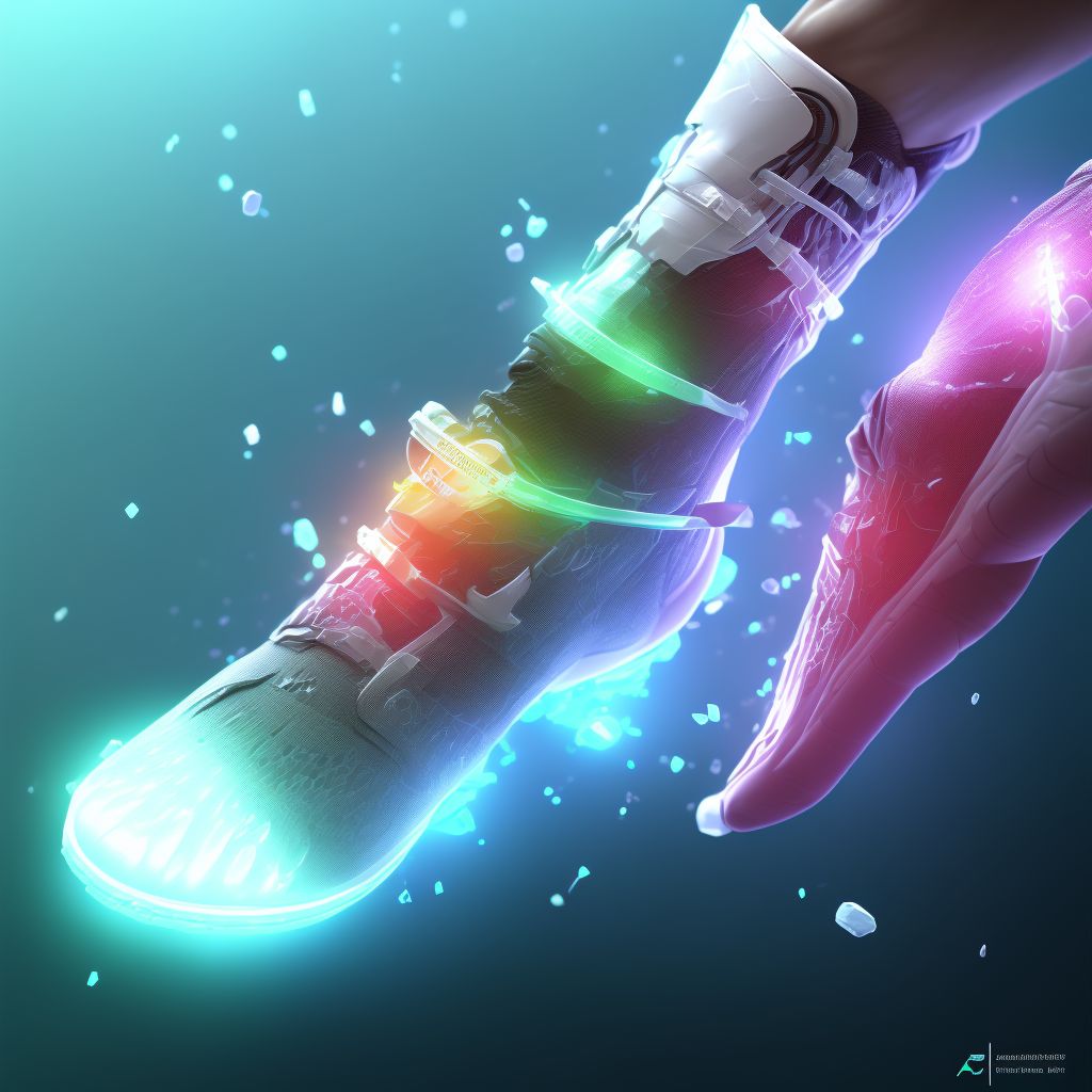 Sprain of other ligament of right ankle, sequela digital illustration