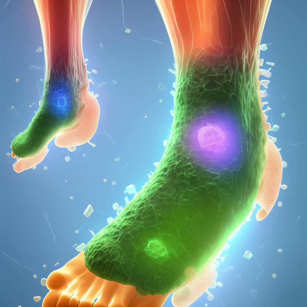 Sprain of tarsal ligament of left foot, subsequent encounter digital illustration