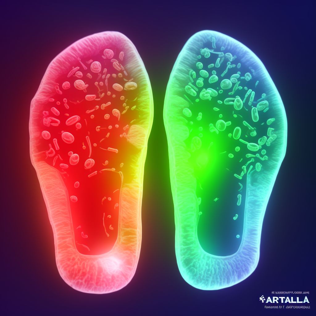 Sprain of tarsal ligament of left foot, sequela digital illustration