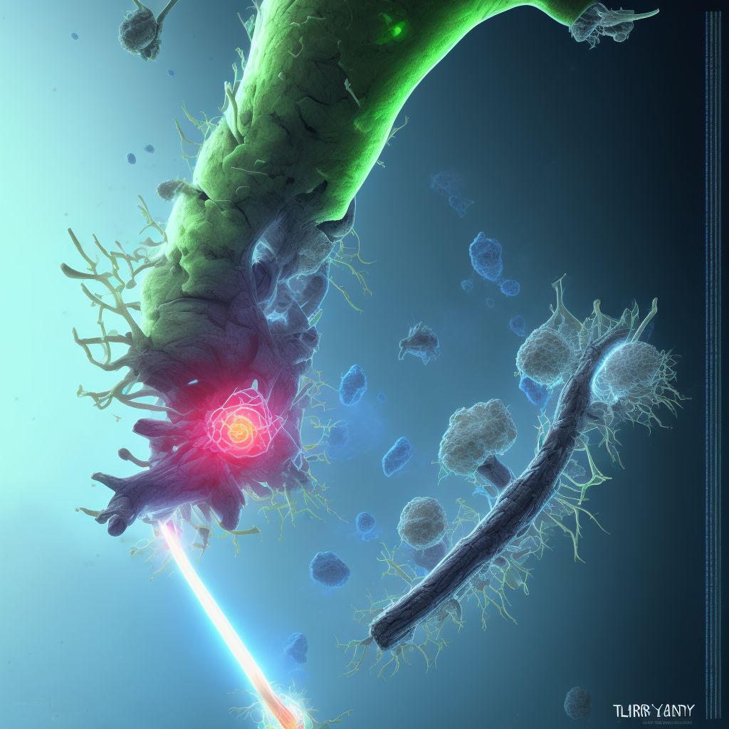 Injury of lateral plantar nerve, right leg, initial encounter digital illustration